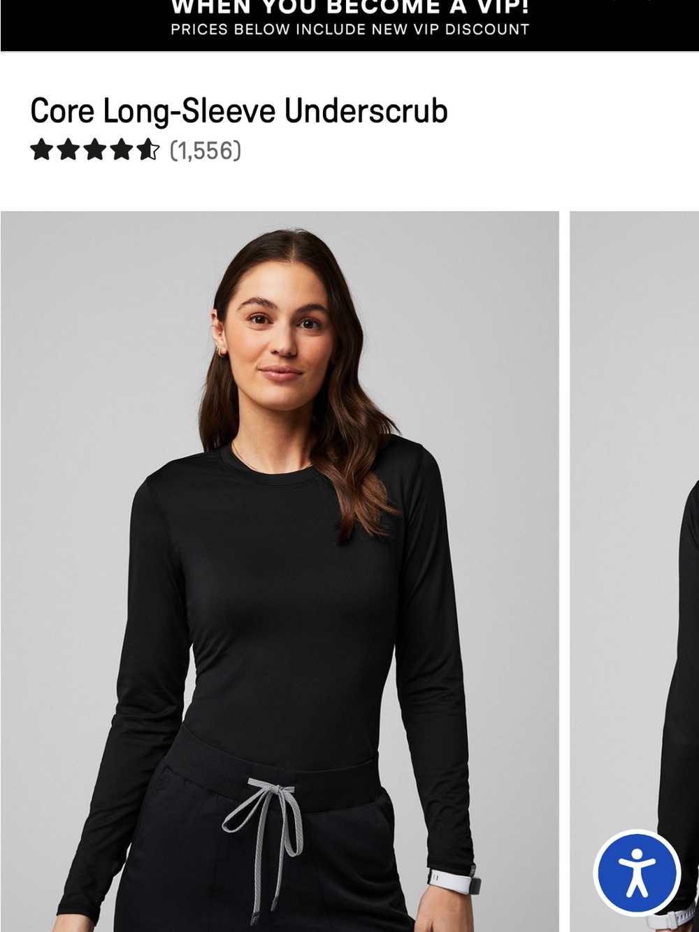 Fabletics Black Core Long-Sleeve Underscrub Top